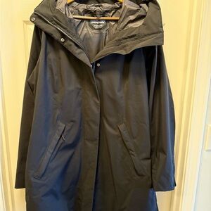 Patagonia Women's Black Waterproof Hooded Trench Coat